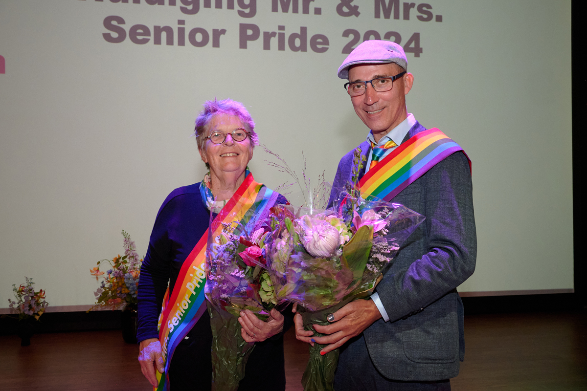 Huldiging mrs en Mr Senior Pride 2024 - Ineke Konijn en Arno Schoten