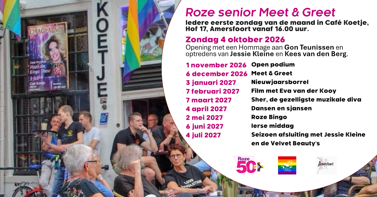 Roze50+ Midden-Nederland heeft een nieuwe Facebookpagina!