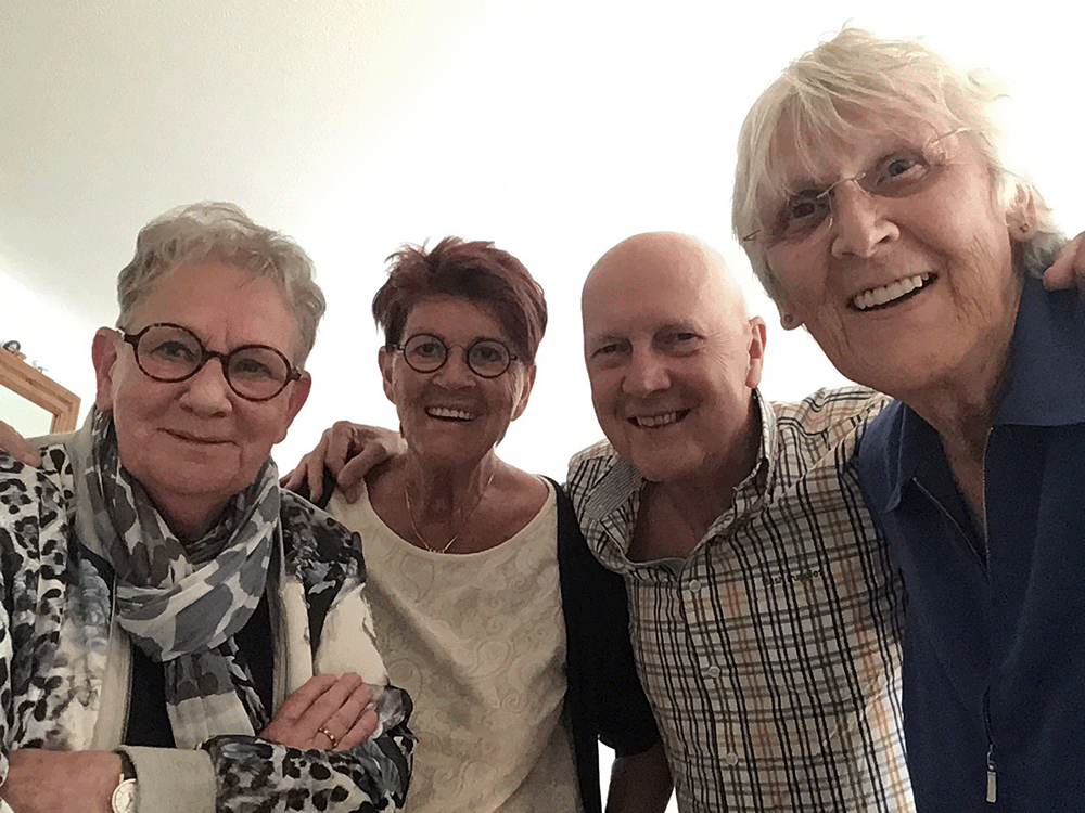 ambassadeursroze50+mn Marlies Groeneveld, Margreet van Hensbergen, Kees van de Berg en Corine van Dun