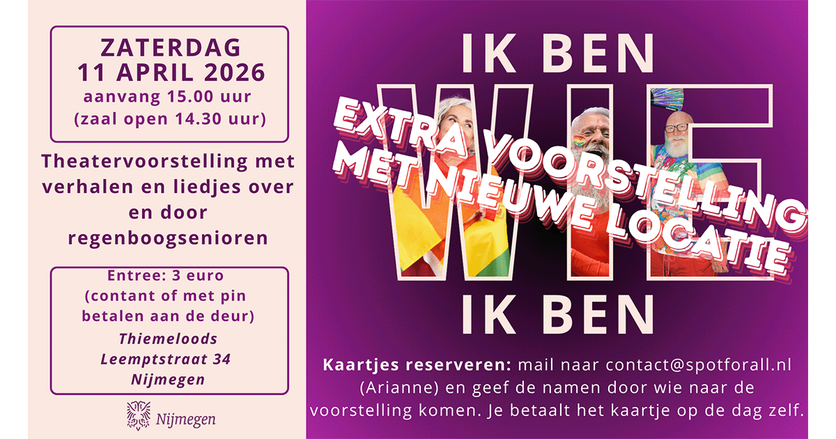 Ik ben wie ik ben – Theater met verhalen en muziek van regenboogsenioren